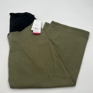 Isabel by Ingrid & Isabel Womens Maternity Wide Leg jeans Olive Green Size 8 27
